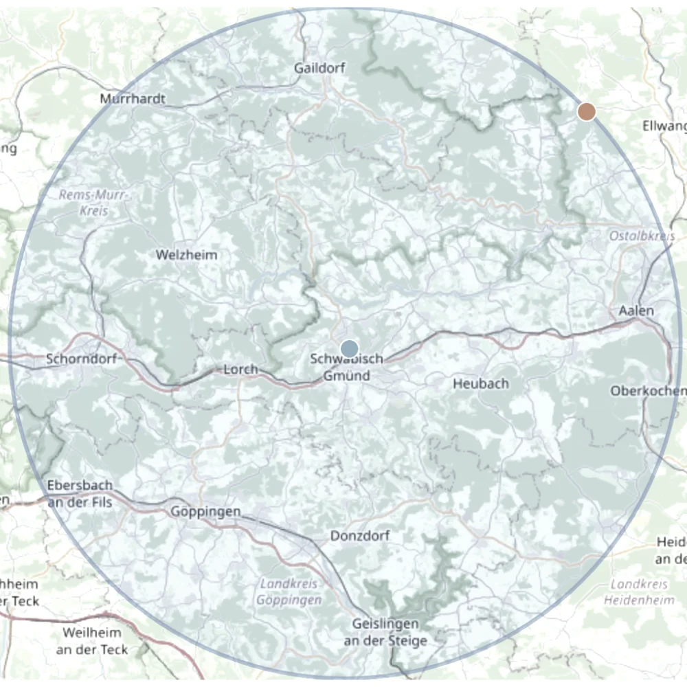 Mutlangen 25 km Umkreis